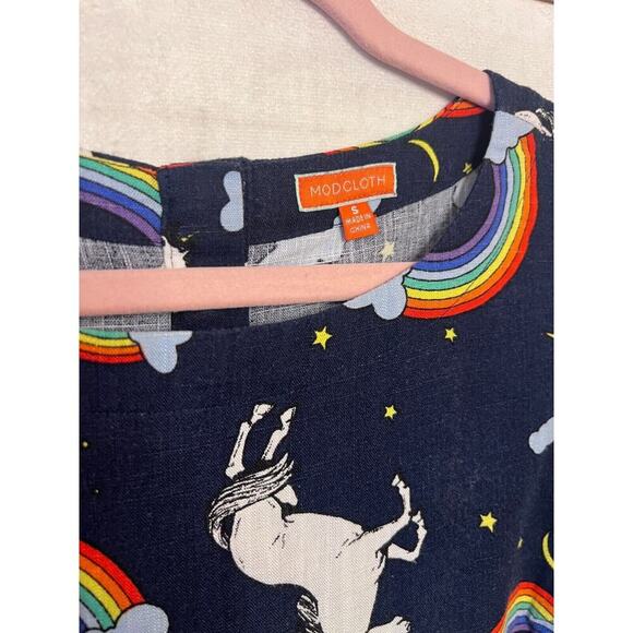 ModCloth Womens SM Unicorn Rainbows Shirt Top Pride Fantasy - Picture 3 of 7